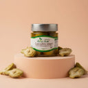 vasetto in vetro di carciofini interi in olio extravergine di oliva realizzati artigianalmente in Italia senza conservanti