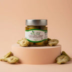 vasetto in vetro di carciofini interi in olio extravergine di oliva realizzati artigianalmente in Italia senza conservanti