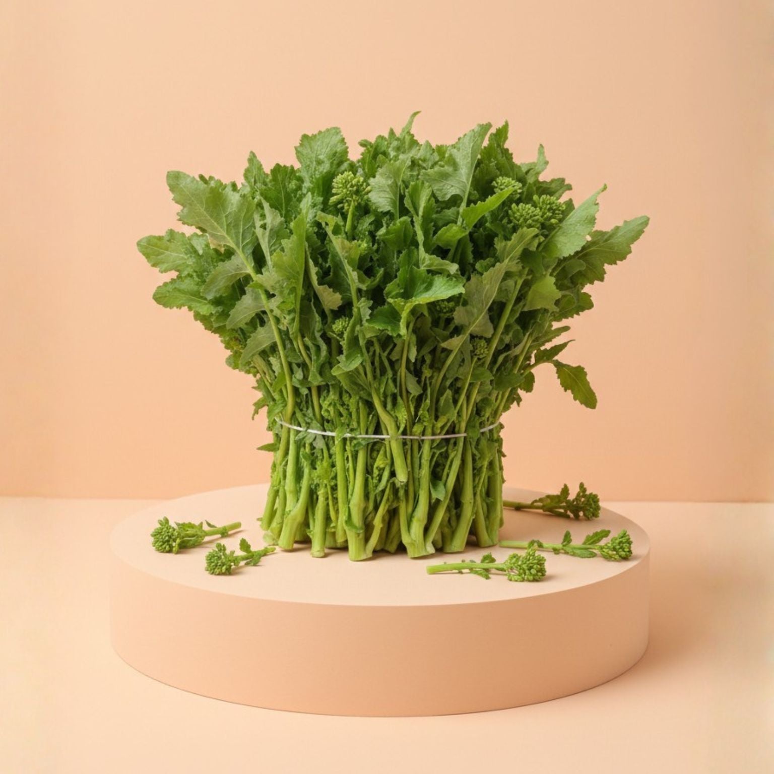 Cime di rapa fresche raccolte a mano nel cuore del Molise da un produttore locale.