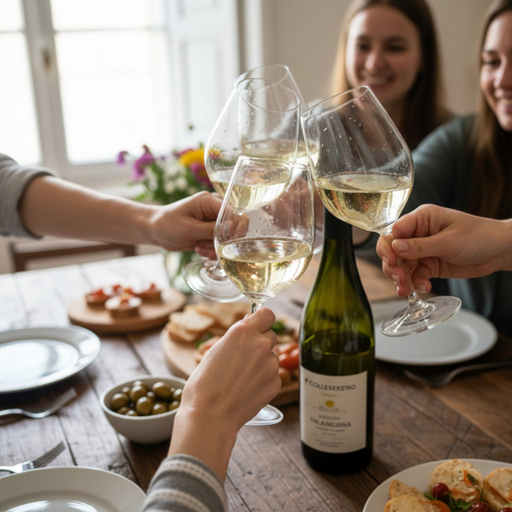 cena in compagnia con falanghina bio