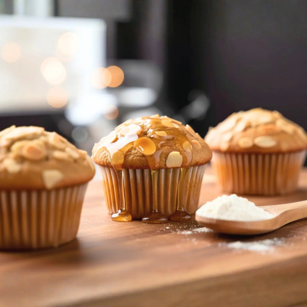 muffin al miele e noci realizzati con farina di farro integrale