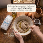 la farina di grano saraceno coltivata in Molise senza l'uso di pesticidi, è ottima per realizzare biscotti artigianali da mangiare a colazione o merenda. Provali nel latte e caffè.