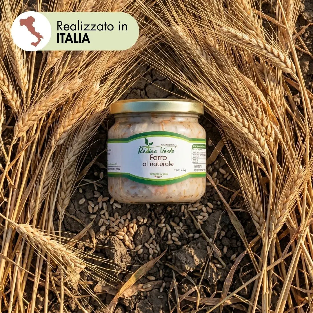 farro al naturale 100% italiano, coltivato, raccolto e preparato in Molise