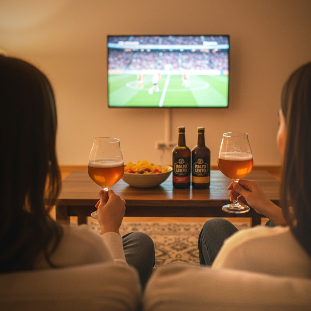 birra artigianale ambrata da bere guardando una partita