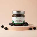 vasetto di olive nere in olio extravergine di oliva realizzate artigianalmente in Italia da mani esperte