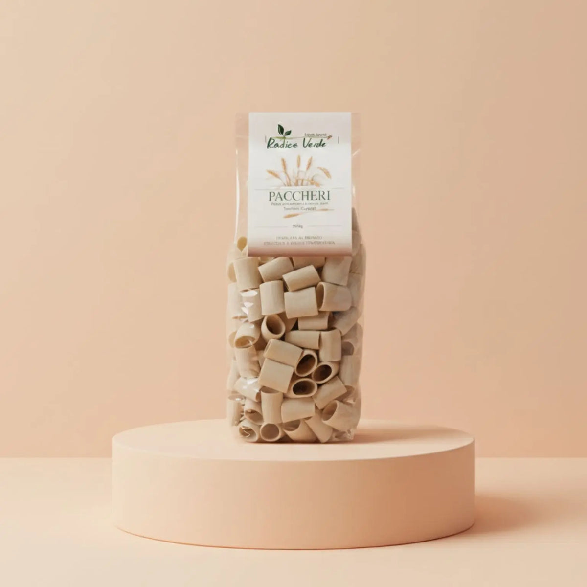 Paccheri di grano duro senatore cappelli realizzati artigianalmente in Molise. Confezione da 500g.