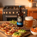aperitivo con tagliere di pizzette fatte in casa e birra artigianale american ipa