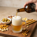 aperitivo con birra artigianale american ipa, taralli, olive, e grissini