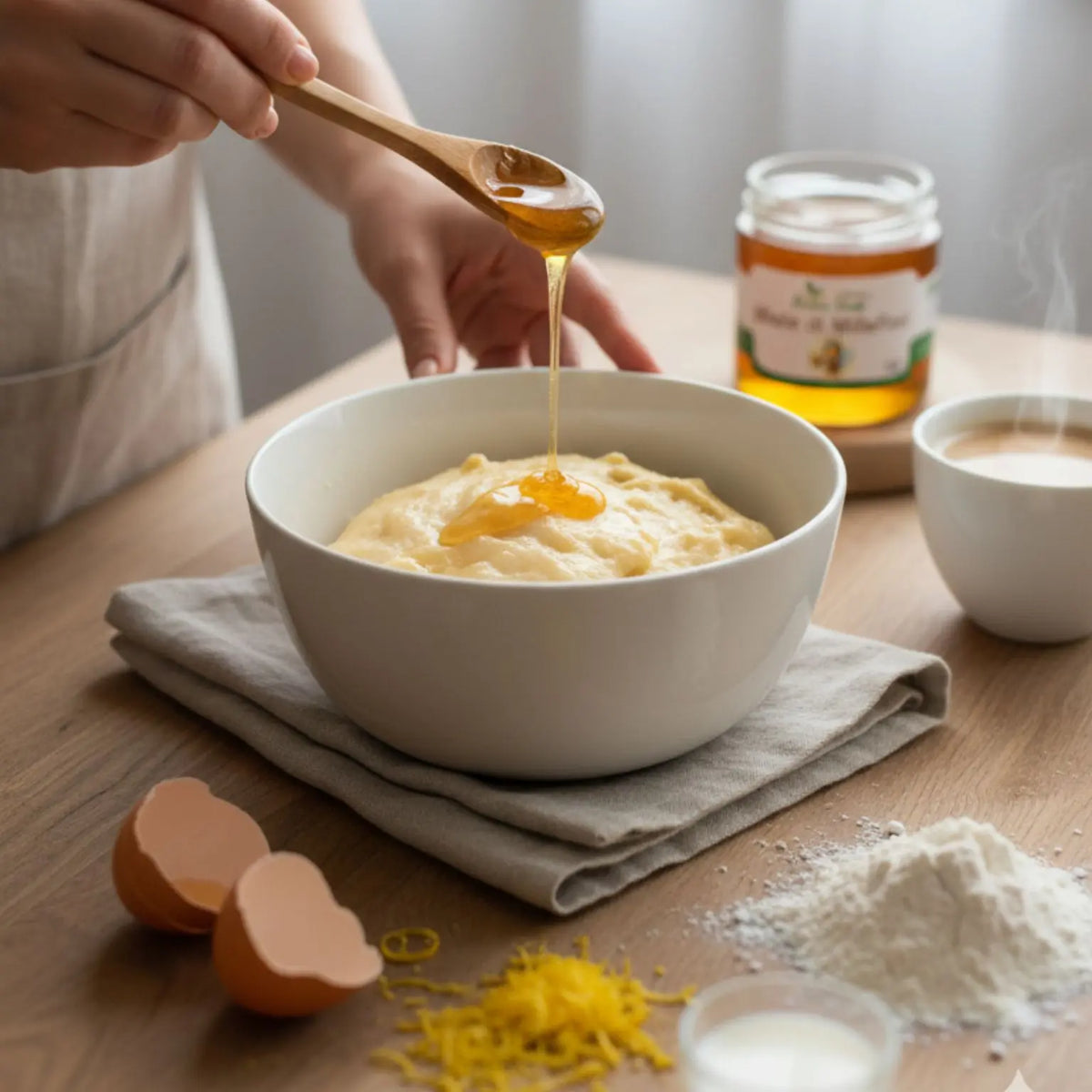 ciambella realizzata con miele di millefiori