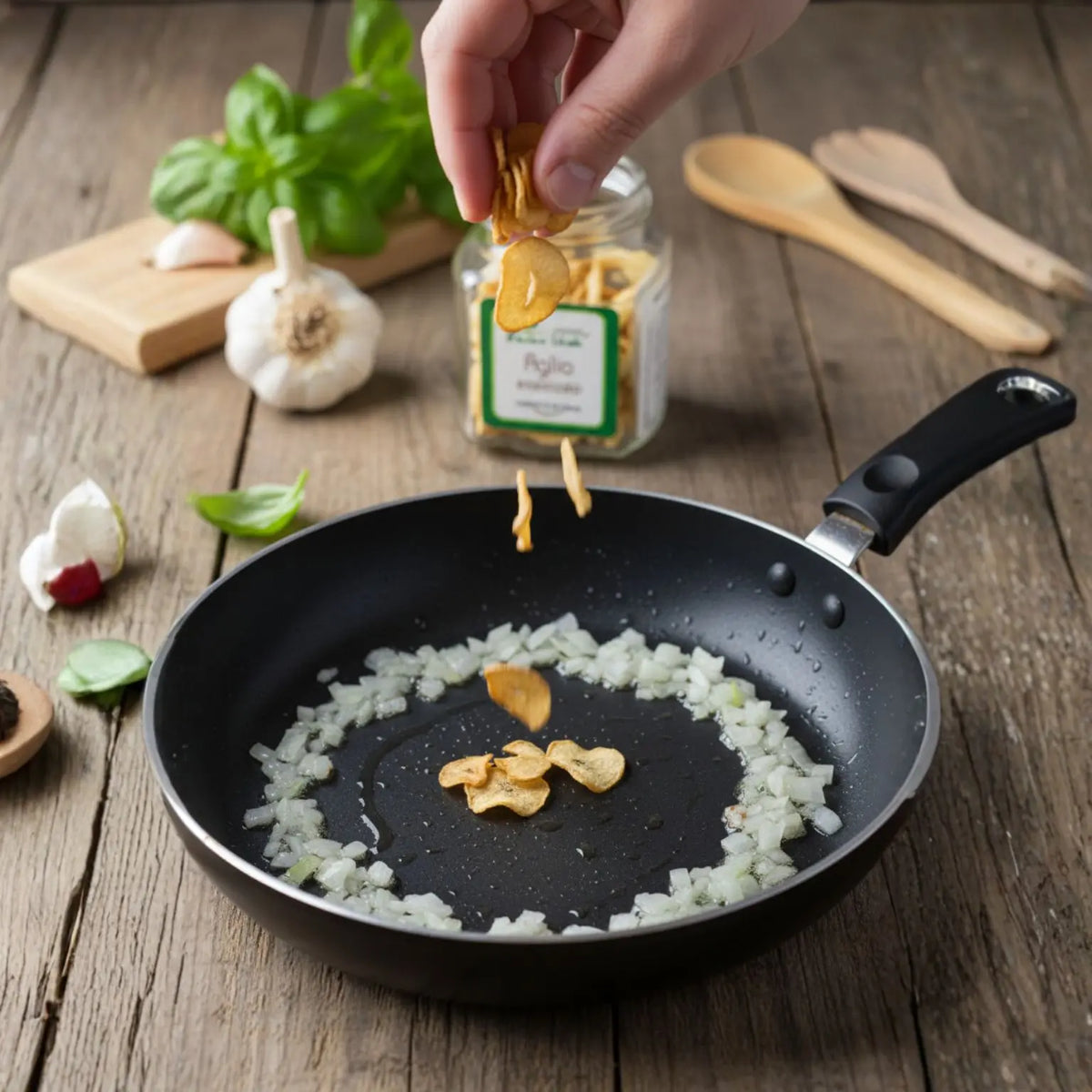 soffritto con aglio essiccato artigianalmente in Molise