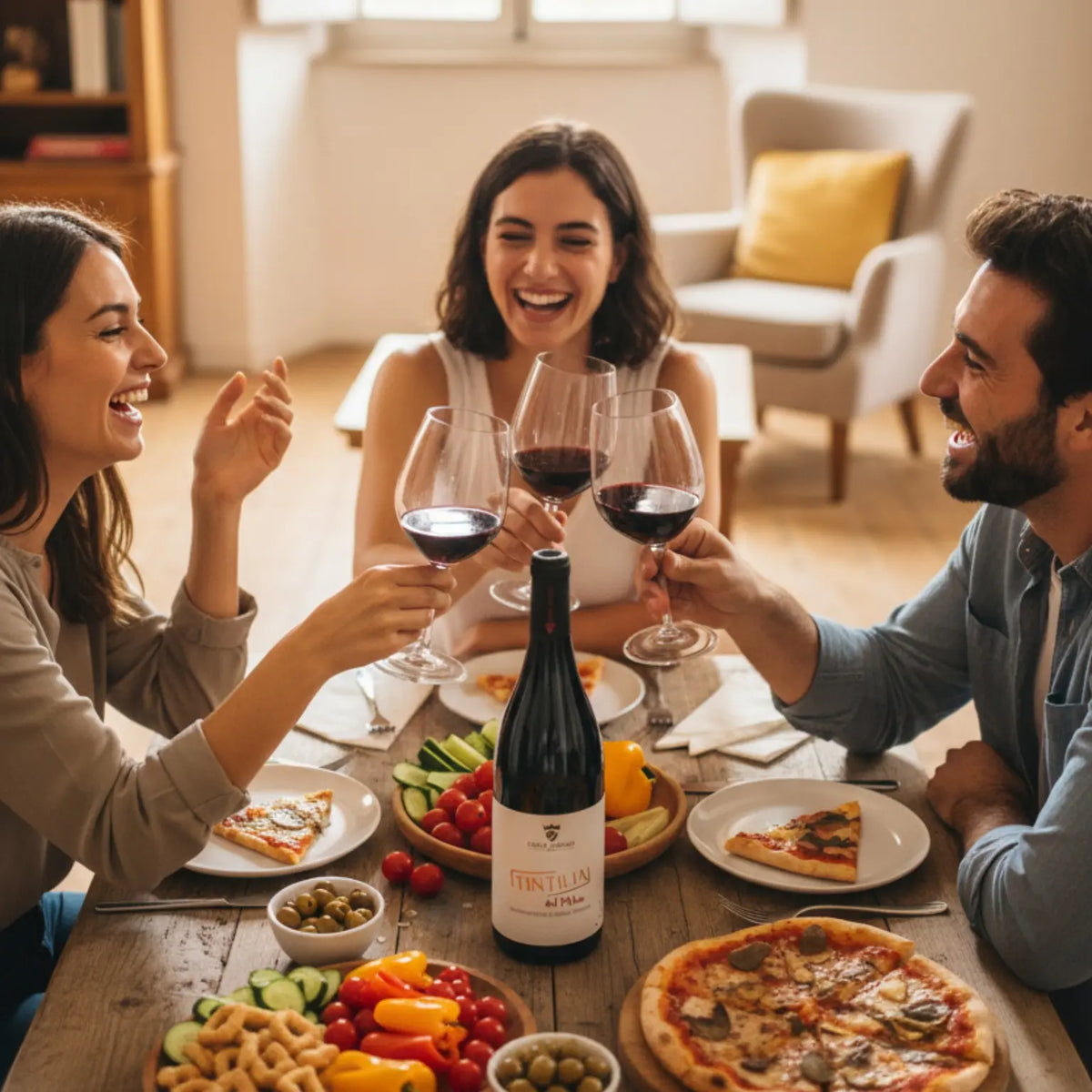 cena tra amici con vino tintilia del molise BIO