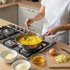 ricetta del risotto milanese realizzato con zafferano in pistilli