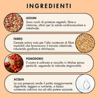 ingredienti della zuppa di legumi e farro: legumi, farro, pomodoro, acqua e sale