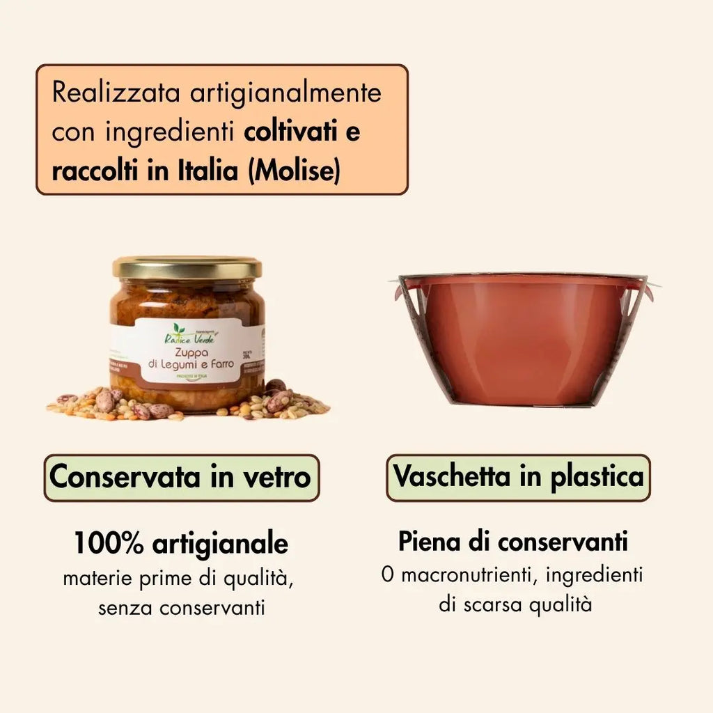 zuppa di legumi in vetro, 100% naturale e senza conservanti