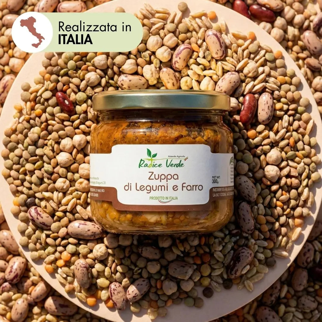 zuppa di legumi artigianale realizzata in italia da un piccolo produttore locale nel cuore del Molise